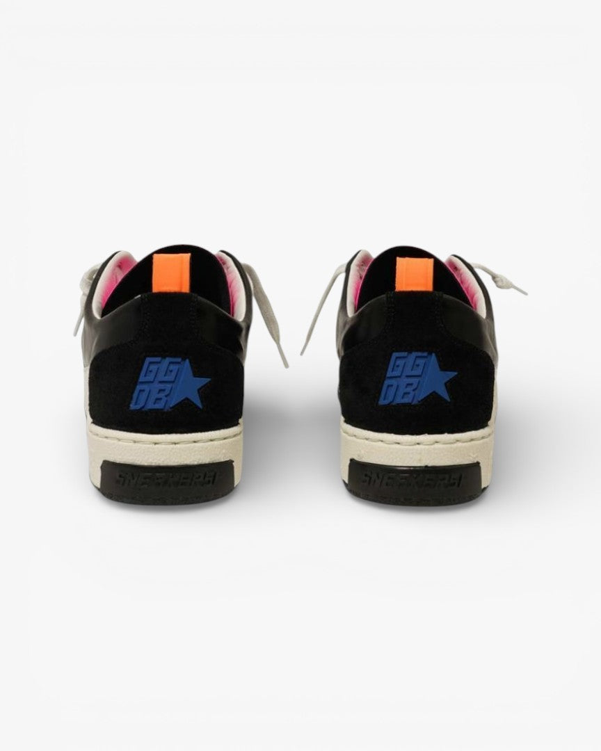 Golden Goose Yeah Black Leather Sneakers Leopard Star