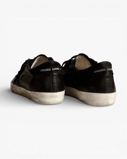 Golden Goose Men’s Super-Star Black Nappa Black Suede Star Heel Tab