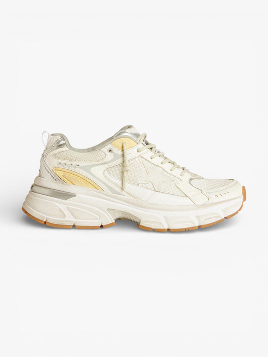 Golden Goose Lightstar Black Leather and Mesh Sneakers