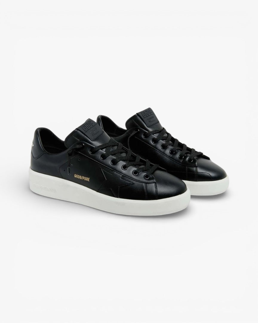 Golden Goose Purestar Black Leather Sneakers