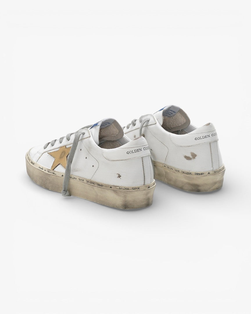 Golden Goose Hi-Star Sneakers G33WS945.A7 Calf Leather Worn Effect Leather Star