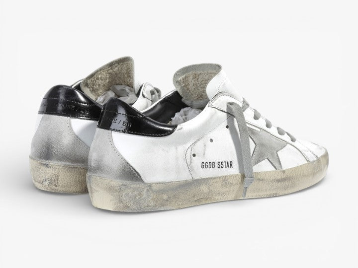 Golden Goose Super-Star Sneakers Leather Suede Star White Black Cream