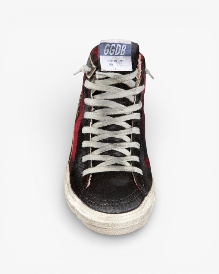 Golden Goose Slide Red Handmade Custom Couple Shoes Sizes 34-46