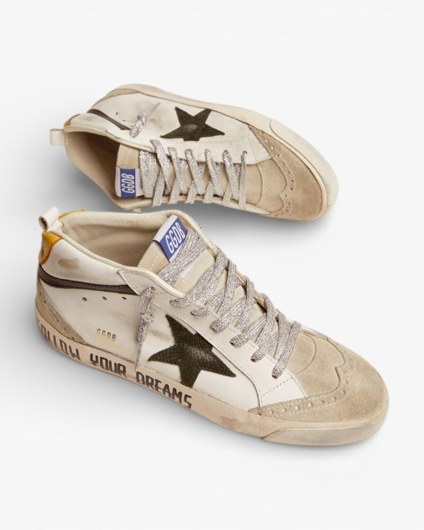 Golden Goose Mid Star LTD Sneakers Leather Suede Snake-Print Leather Star