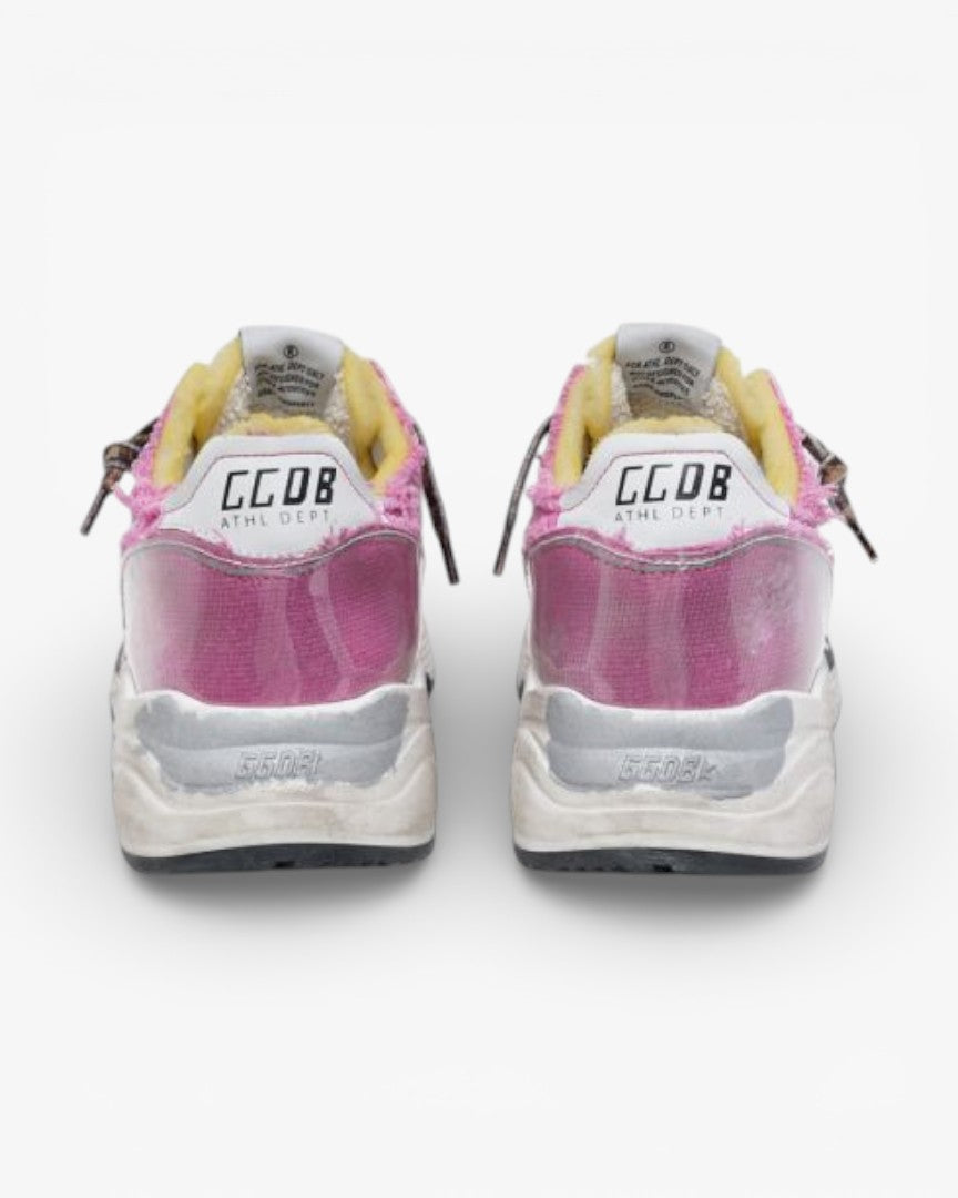 Golden Goose Fuchsia Running Sole Sneakers Raw Edges