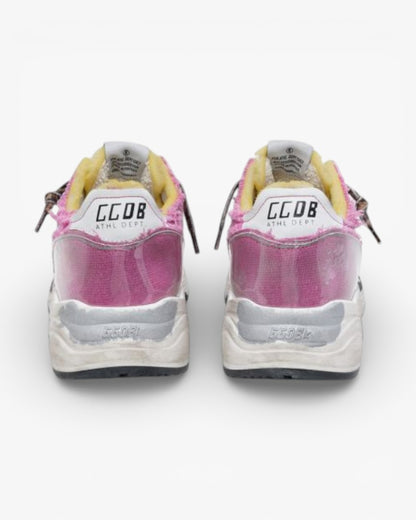 Golden Goose Fuchsia Running Sole Sneakers Raw Edges