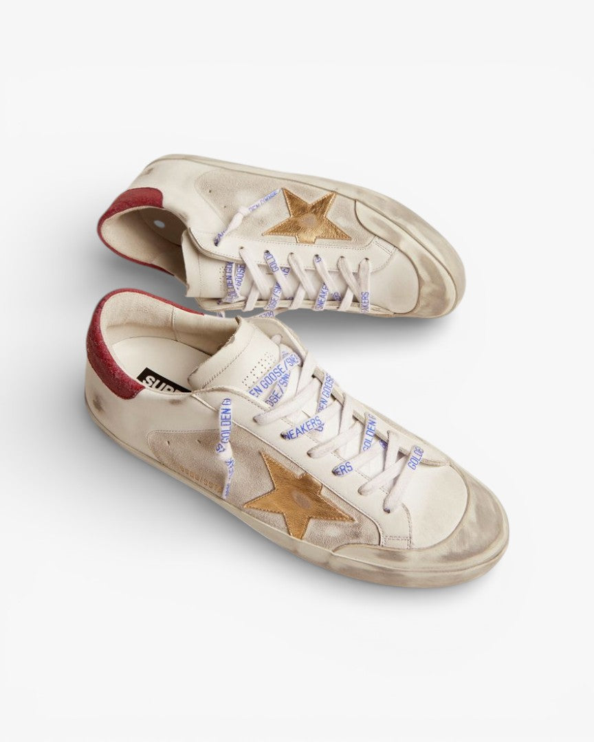 Golden Goose Super-Star Penstar White Sneakers with Gold Star