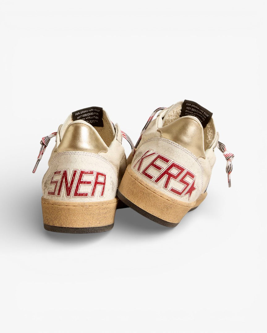 Golden Goose Ball Star Leather Sneakers Cream Blue Star
