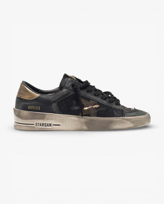 Golden Goose Distressed Black Gold Stardan LTD Sneakers