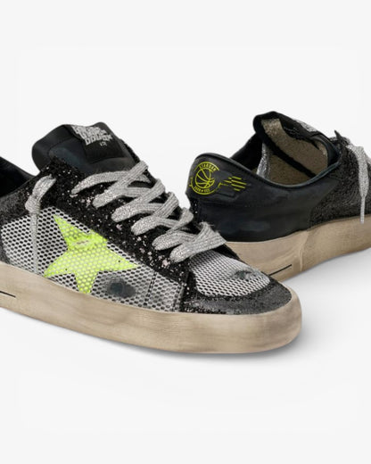 Golden Goose Glitter Yellow Star Stardan Sneakers
