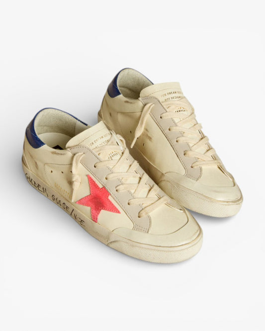 Golden Goose Women’s Super-Star Nappa Suede Star Metallic Leather Heel Tab