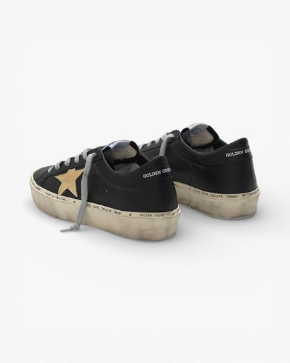 Golden Goose Hi-Star Sneakers G33WS945.A6 Calf Leather Worn Effect Leather Star