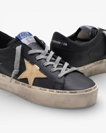 Golden Goose Hi-Star Sneakers G33WS945.A6 Calf Leather Worn Effect Leather Star