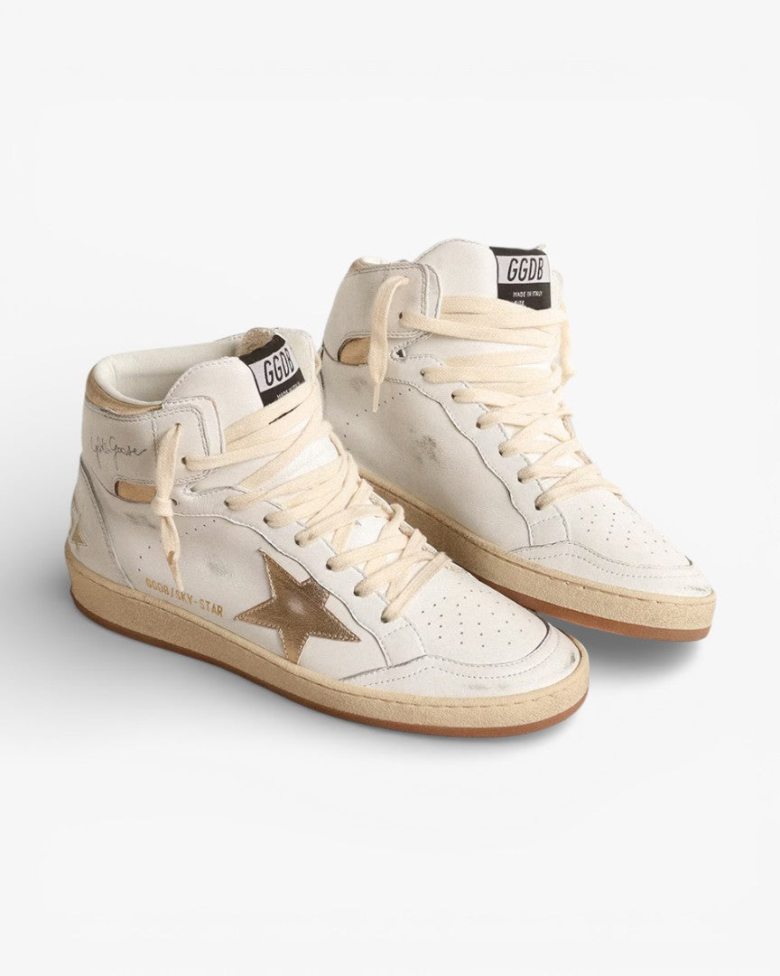 Golden Goose Sky Star White High Top Sneakers
