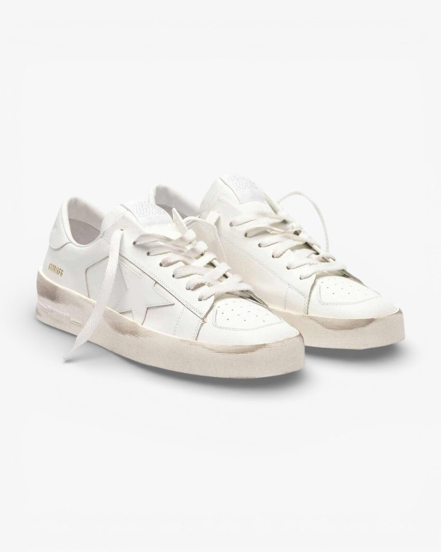 Golden Goose Total White Leather Stardan Sneakers