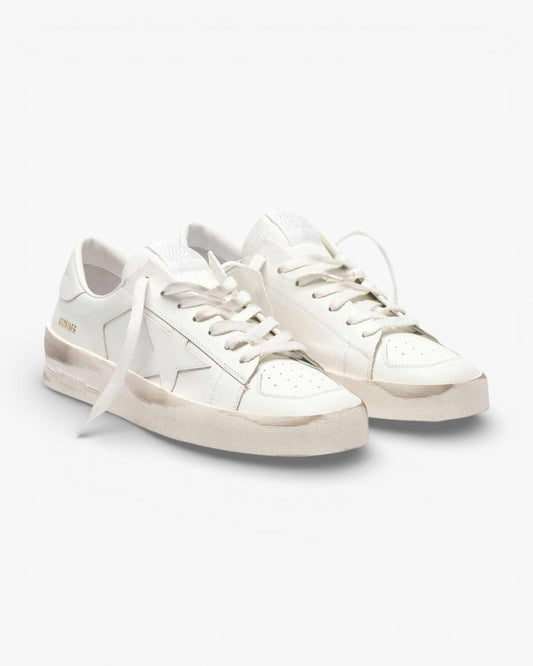 Golden Goose Total White Leather Stardan Sneakers