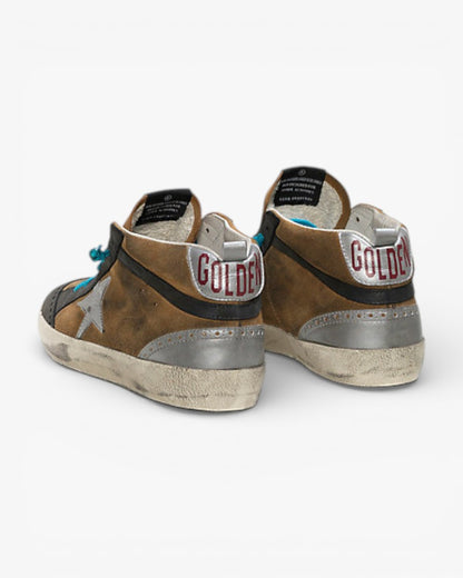 Golden Goose MID STAR Sneakers Camoscio Stella Pelle Olive Suede