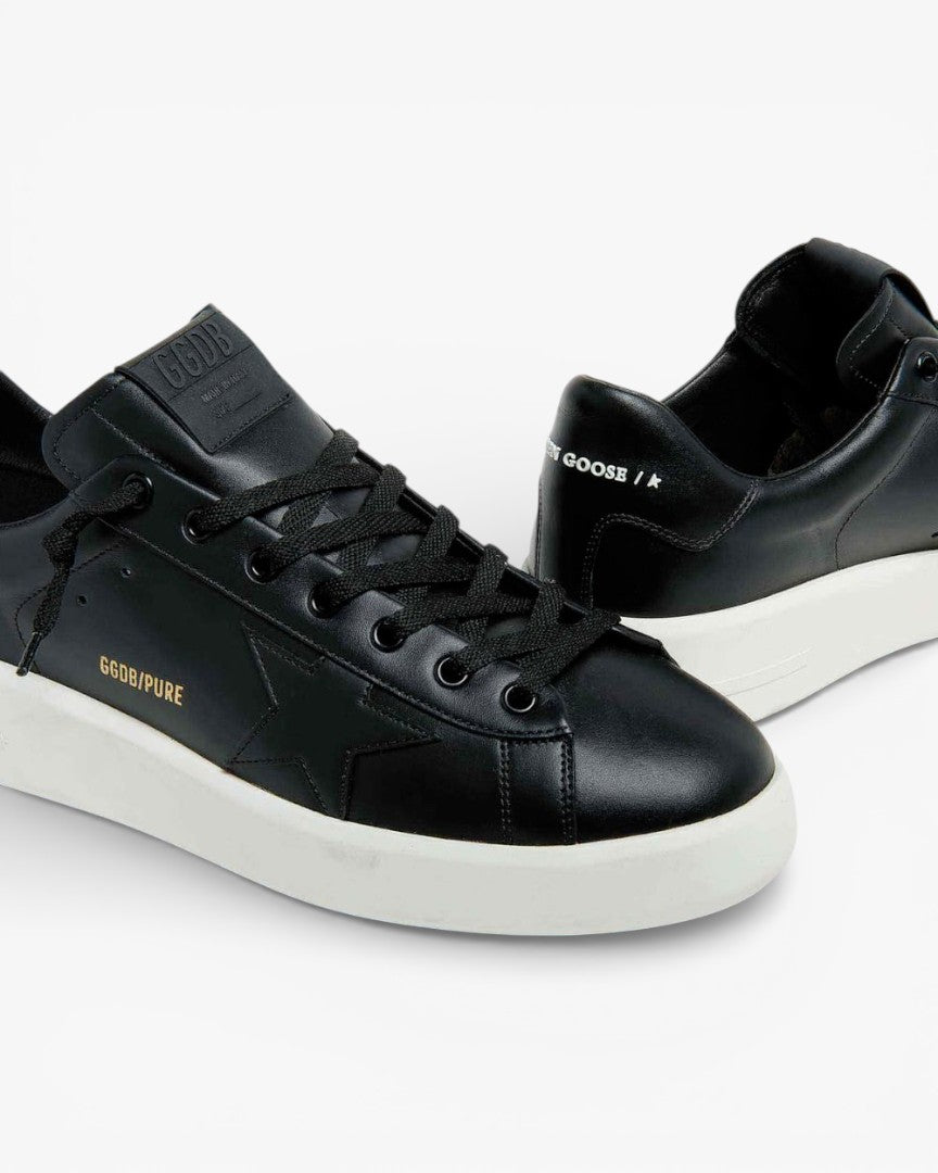 Golden Goose Purestar Black Leather Sneakers