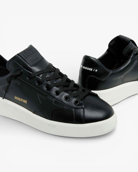 Golden Goose Purestar Black Leather Sneakers