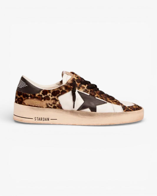 Golden Goose Leopard Pony Skin Stardan Sneakers