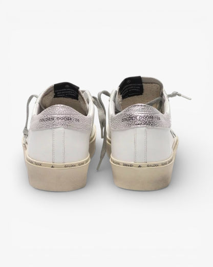 Golden Goose Hi-Star Sneakers Metallic Silver Star Heel Tab