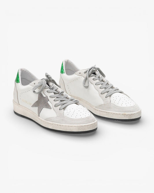 Golden Goose Ball Star Leather Suede Glitter Heel Sneakers