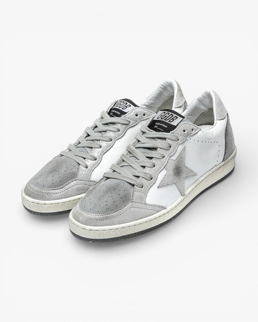 Golden Goose Grey Two‑Tone Sole Luxury Sneakers
