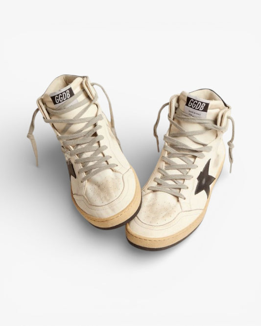 Golden Goose Sky Star White Black High Top Sneakers