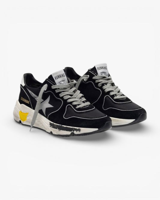 Golden Goose Black Running Sole Sneakers Silver Star