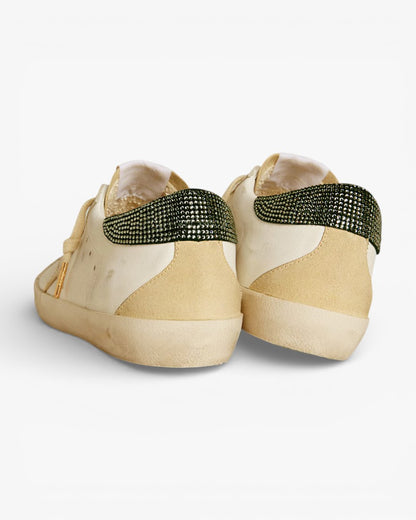 Golden Goose Women’s Super-Star LTD Leather Star Swarovski Crystal Heel Tab