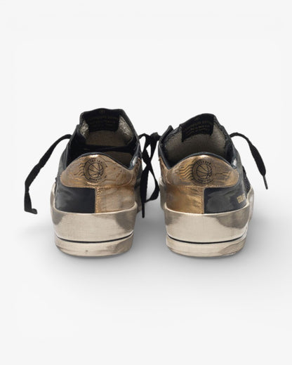 Golden Goose Distressed Black Gold Stardan LTD Sneakers