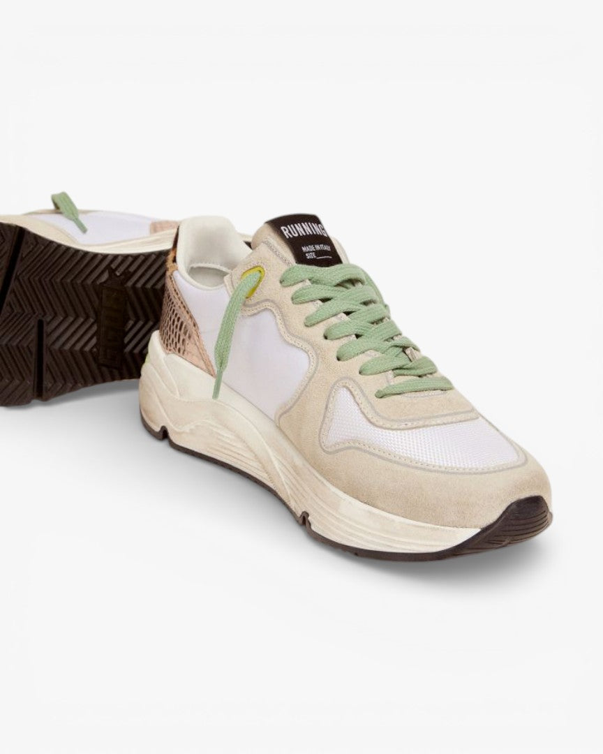 Golden Goose Running Sole Sneakers Suede Glitter Leopard Print