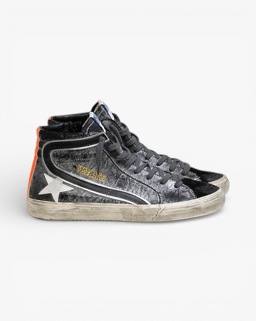 Golden Goose Slide Sneakers Camoscio Suede Pelle Star Savage Black