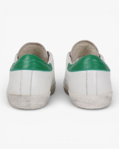 Golden Goose White Green Handcrafted Custom Couple Sneakers