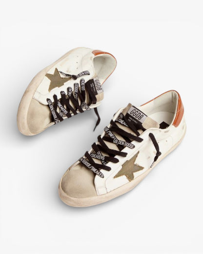 Golden Goose Super‑Star LTD Sneakers Olive Green Canvas Star Tan Heel