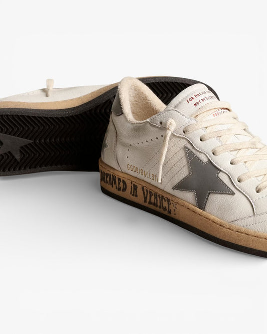 Golden Goose Ball Star White Nappa Sneakers Gray Reflective Star