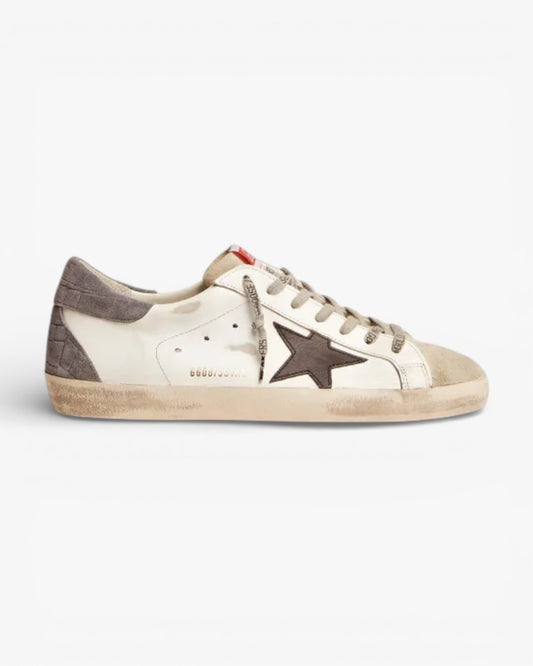 Golden Goose Super-Star LTD Sneakers with Black Star and Gray Heel Tab