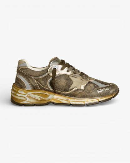 Golden Goose Running Star Olive Gold Sneakers