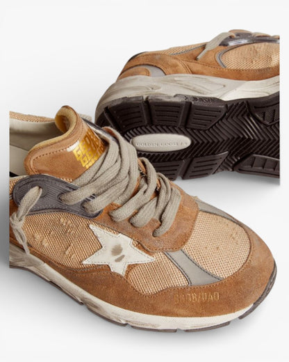 Golden Goose Running Star Brown Sneakers