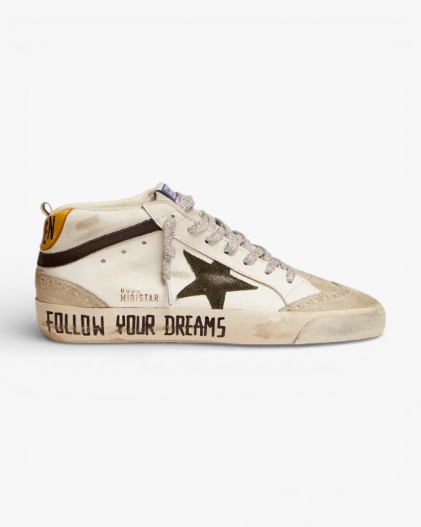 Golden Goose Mid Star LTD Sneakers Leather Suede Snake-Print Leather Star