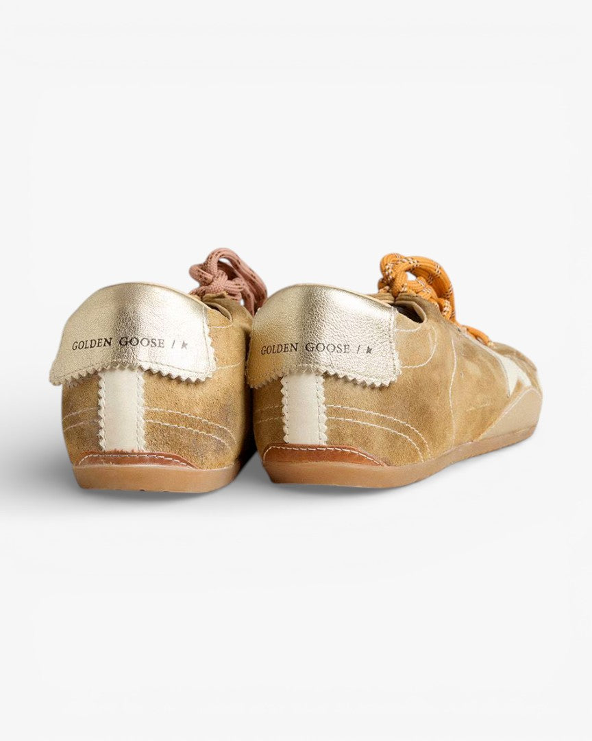 Golden Goose Ball Star White Leather Sneakers with Red Star
