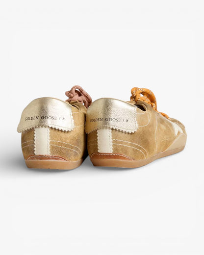 Golden Goose Ball Star White Leather Sneakers with Red Star