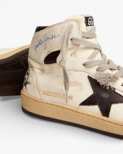 Golden Goose Sky Star White Black High Top Sneakers