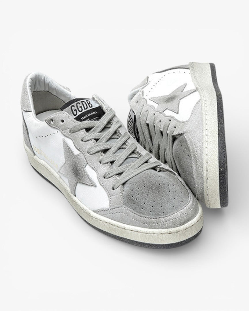 Golden Goose Grey Two‑Tone Sole Luxury Sneakers