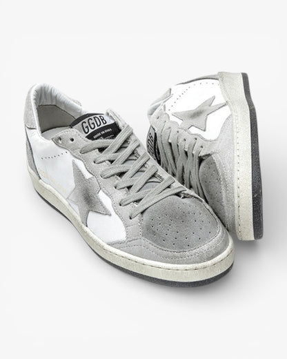 Golden Goose Grey Two‑Tone Sole Luxury Sneakers