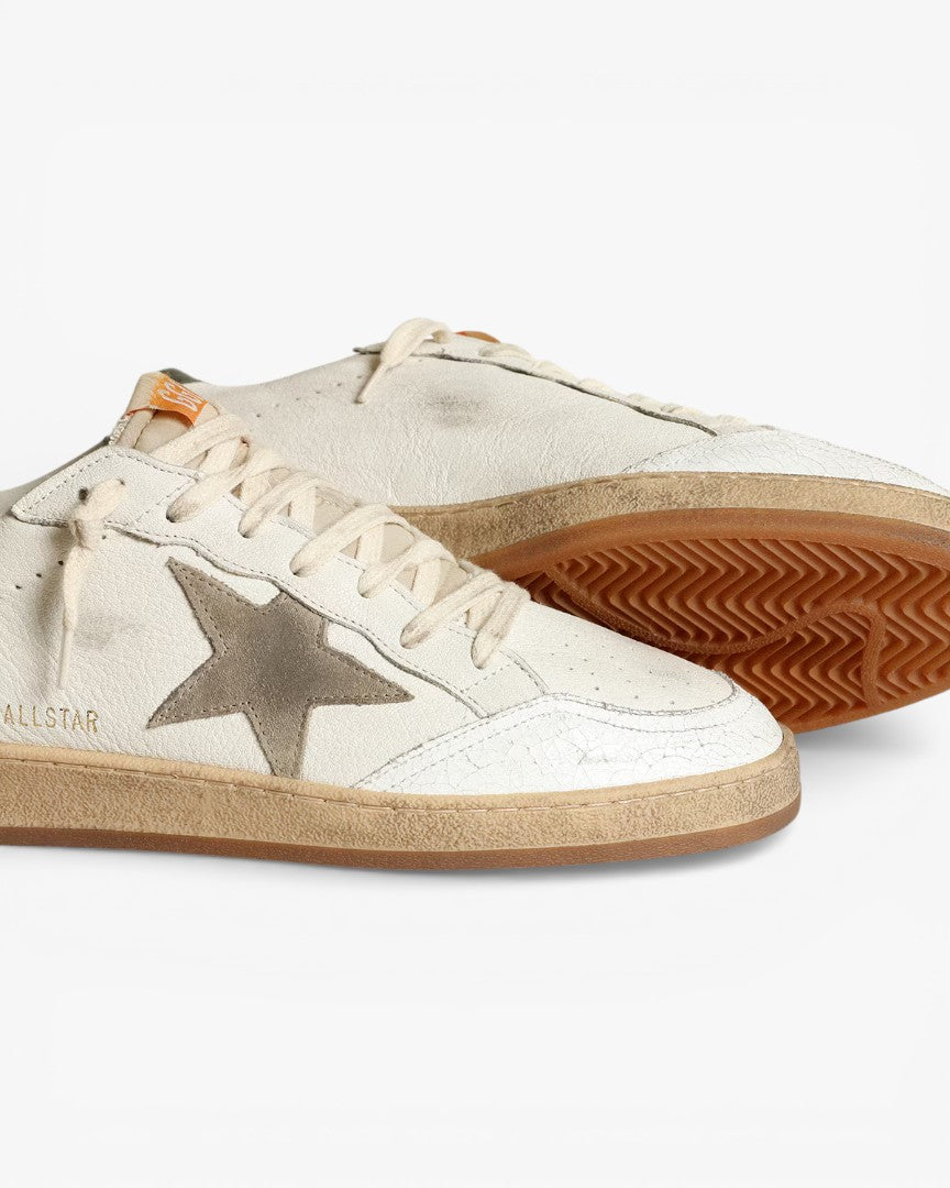 Golden Goose Ball Star White Leather Grey Star Sneakers