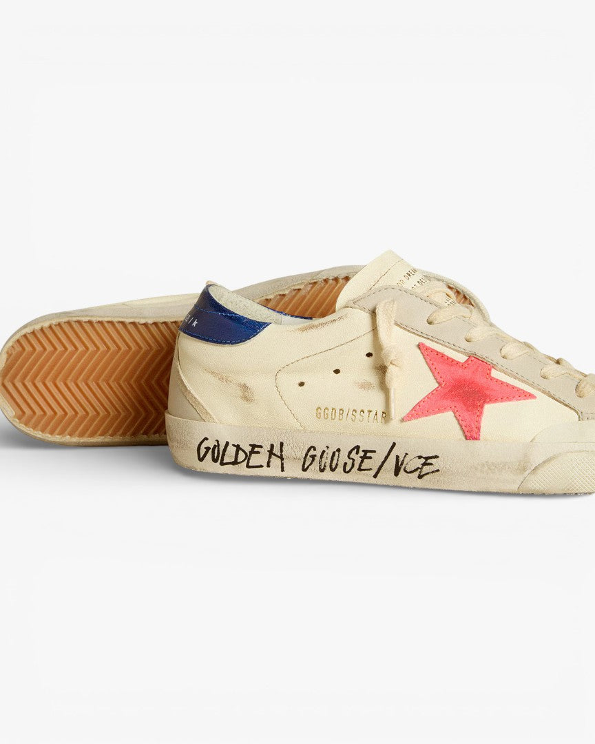 Golden Goose Women’s Super-Star Nappa Suede Star Metallic Leather Heel Tab
