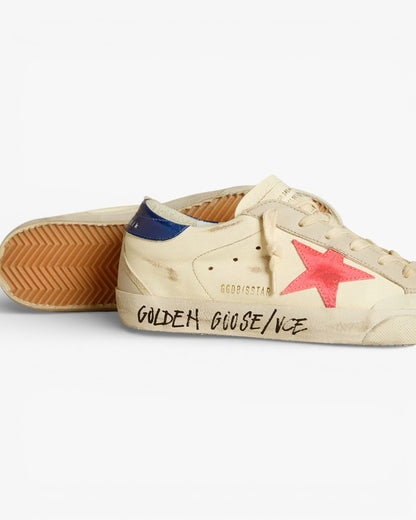 Golden Goose Women’s Super-Star Nappa Suede Star Metallic Leather Heel Tab
