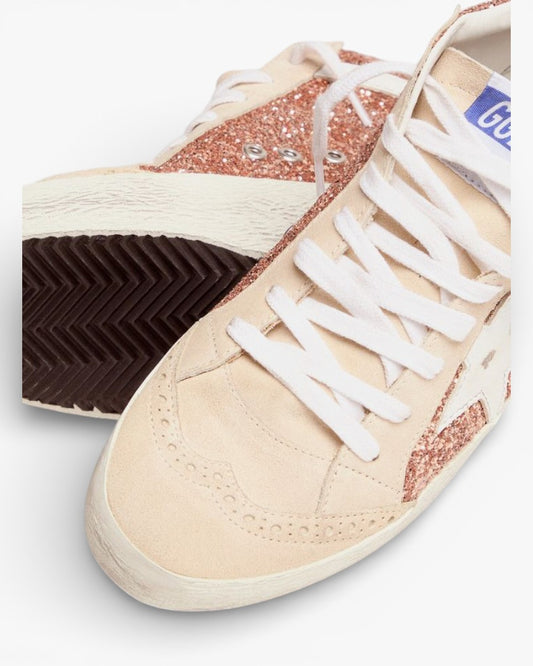 Golden Goose Mid Star Sneakers Pink-Gold Glitter