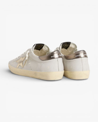 Golden Goose Super-Star Crackle Leather Star Metallic Foiled Leather Heel Tab